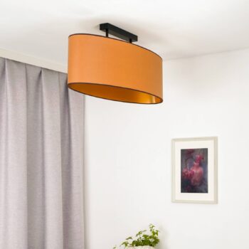 Envostar stropné svietidlo Idun, hnedé 80 cm prírodný materiál vegan