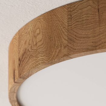 Envostar stropné svietidlo Kerio, Ø 47 cm, dubové drevo prírodné