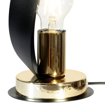 Euluna stolová lampa Petla, čierna/zlatá, kov, Ø 19 cm