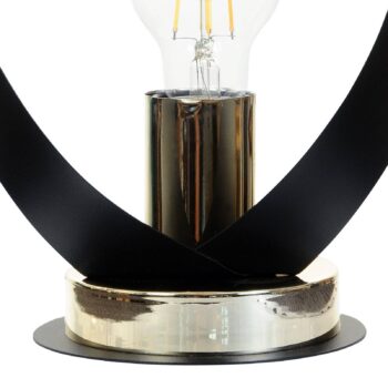 Euluna stolová lampa Petla, čierna/zlatá, kov, Ø 19 cm