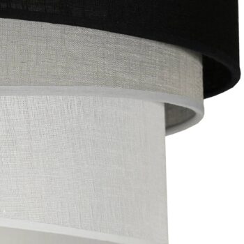 Euluna stropné svietidlo Trio, čierna/sivá/biela, textil, Ø 45 cm