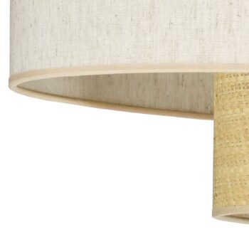 Euluna závesné svietidlo Boho Cotton, béžová, prírodná rafia, 80 cm