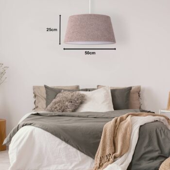 Euluna závesné svietidlo Boucle, textil cappuccino, Ø 50 cm, 1-pl.