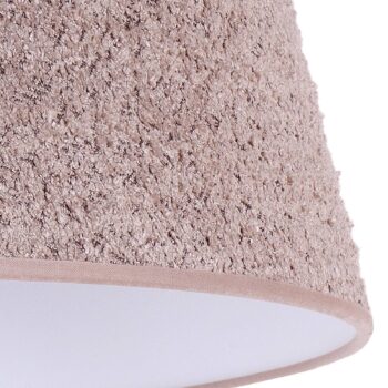 Euluna závesné svietidlo Boucle, textil cappuccino, Ø 50 cm, 1-pl.