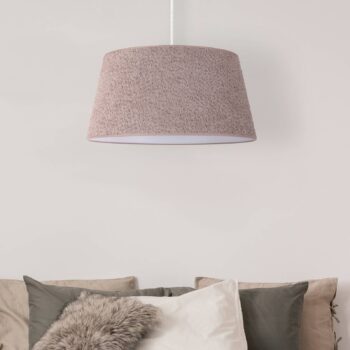 Euluna závesné svietidlo Boucle, textil cappuccino, Ø 50 cm, 1-pl.