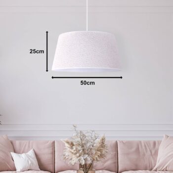 Euluna závesné svietidlo Boucle, textil ecru, Ø 50 cm, 1-plameňové