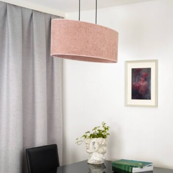 Euluna závesné svietidlo Celine, ružové, chenille látka, dĺžka 80 cm