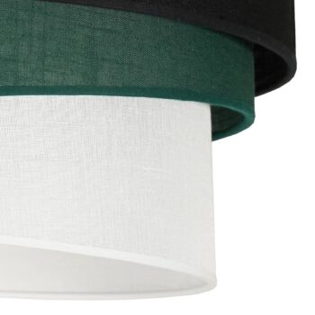 Euluna závesné svietidlo Trio, čierna/zelená/biela, textil, Ø 45 cm