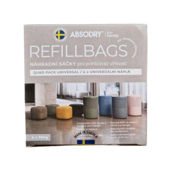 Everbrand náhradné vrecká do pohlcovača vlhkosti Absodry Duo Family Bag 3-series, 4 x 300 g