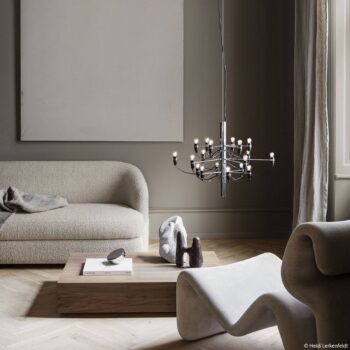 FLOS 2097/18 LED luster, matný, chróm
