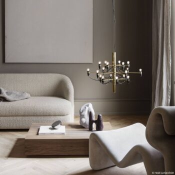 FLOS 2097/18 LED luster, matný, mosadz