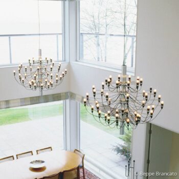 FLOS 2097/50 LED luster, matný, chróm