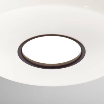 FLOS Bellhop Glass S2 závesné svietidlo, čokoládovo hnedá farba, Ø 45 cm