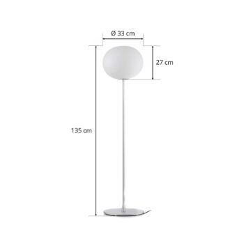 FLOS Glo-Ball Floor 1 stojaca lampa, matná strieborná