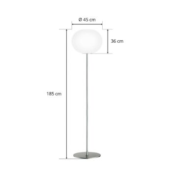 FLOS Glo-Ball Floor 3 stojaca lampa, matná strieborná