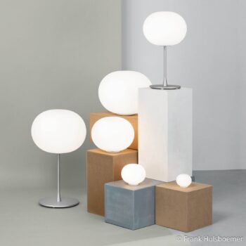 FLOS Glo-Ball Table 1 stolová lampa, matná strieborná