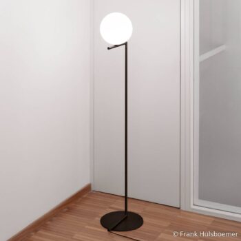 FLOS IC F1 stojacia lampa čierna Ø 20 cm