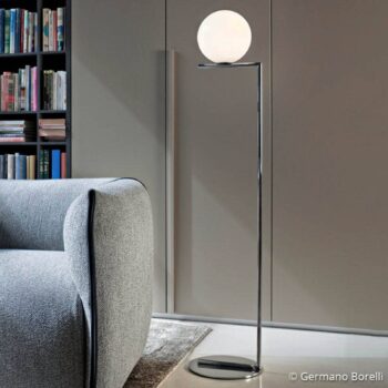 FLOS IC F2 stojacia lampa chróm Ø 30 cm