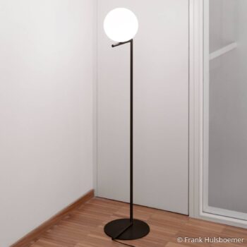 FLOS IC F2 stojacia lampa čierna Ø 30 cm