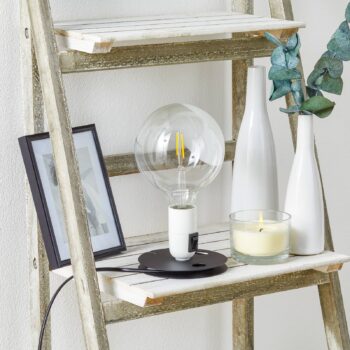 FLOS Lampadina LED stolová lampa biela, čierna základňa