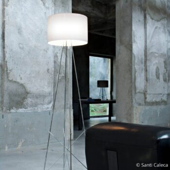 FLOS RAY F2 - Stojacia lampa s bielym tienidlom