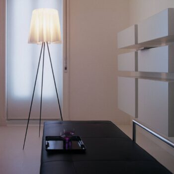 FLOS Rosy Angelis - Stojacia lampa, strieborný rám