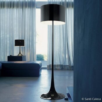 FLOS Spun Light F - čierna stojacia lampa