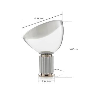 FLOS Taccia small – stolná LED lampa, hliník