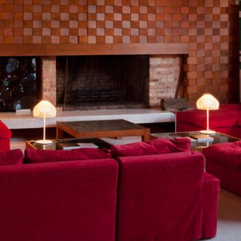 FLOS Tatou T stolná lampa, stmievač, biela