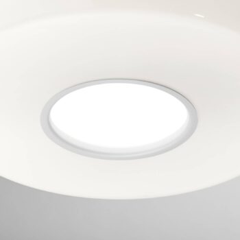 FLOS závesné svietidlo Bellhop Glass S2, biele, Ø 45 cm, sklo, E27