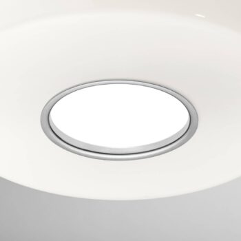 FLOS závesné svietidlo Bellhop Glass S2, farba hliníka, Ø 45 cm