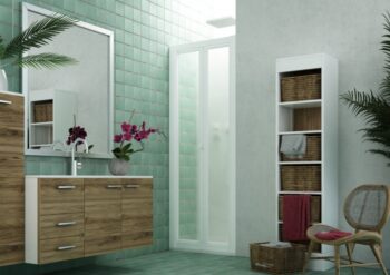 FORTE - Sprchová zástena DOMINO - Farba rámu zásteny - Plast biely, Rozmer A - 100, Smer zatváranie - Univerzálny Ľavé / Pravé, Výplň - Polystyrol 2,2 mm (acrilico), Výška - 185 BSDOM10P