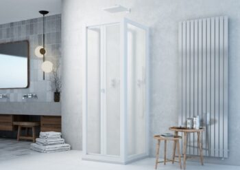 FORTE - Sprchová zástena DOMINO - Farba rámu zásteny - Plast biely, Rozmer A - 80, Smer zatváranie - Univerzálny Ľavé / Pravé, Výplň - Polystyrol 2,2 mm (acrilico), Výška - 185 BSDOM83P