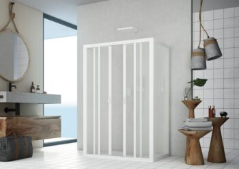 FORTE - Sprchové dvere MAESTRO CENTRALE - Farba rámu zásteny - Plast biely, Rozmer A - 120, Smer zatváranie - Univerzálny Ľavé / Pravé, Výplň - Polystyrol 2,2 mm (acrilico), Výška - 185 BSMAC12P