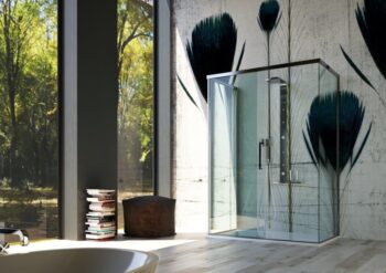 FORTE - Sprchové dvere URBAN ESSENCE N1FS - Farba rámu zásteny - Hliník ossidato, Rozmer A - 100, Smer zatváranie - Pravé (DX), Výplň - Číre bezpečnostné sklo - 6 mm BEN10DXA1