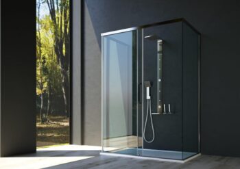 FORTE - Sprchové dvere URBAN ESSENCE N1FS - Farba rámu zásteny - Hliník ossidato, Rozmer A - 140, Smer zatváranie - Pravé (DX), Výplň - Číre bezpečnostné sklo - 6 mm BEN14DXA1