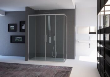 FORTE - Sprchové dvere URBAN ESSENCE N2FS - Farba rámu zásteny - Hliník ossidato, Rozmer A - 170, Rozmer C - 200, Smer zatváranie - Univerzálny Ľavé / Pravé, Výplň - Číre bezpečnostné sklo - 6 mm BEN25A1