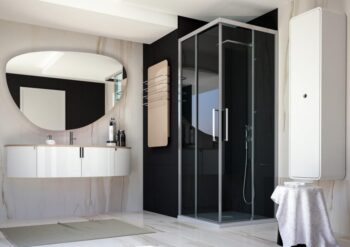 FORTE - sprchovací kút URBAN ESSENCE A1FS - Farba rámu zásteny - Hliník ossidato, Rozmer A - 90, Smer zatváranie - Pravé (DX), Výplň - Číre bezpečnostné sklo - 6 mm, Výška - 200 BEA13DXA1