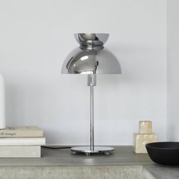FRANDSEN Stolná lampa Butterfly, vypínač, chrómová farba