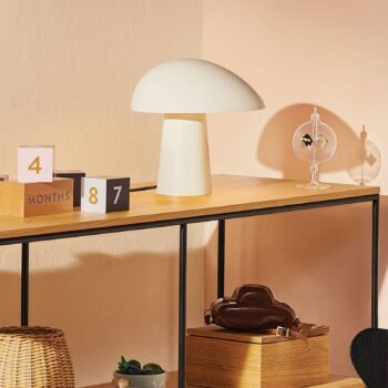 FRITZ HANSEN Night Owl stolová lampa, dymová biela