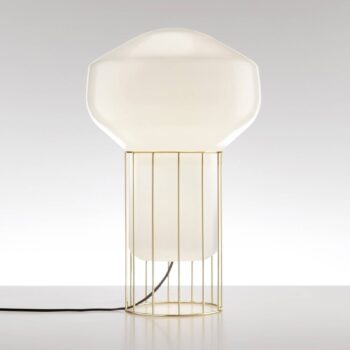 Fabbian Aérostat – mosadzná stolná lampa 33 cm