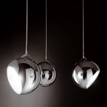 Fabbian Beluga Steel chrómová závesná lampa Ø 9 cm