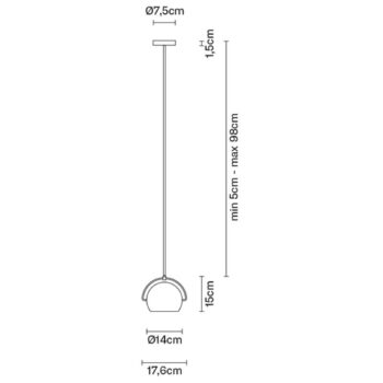 Fabbian Beluga White sklenená závesná lampa Ø14 cm