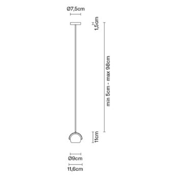 Fabbian Beluga White sklenená závesná lampa Ø14 cm