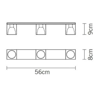 Fabbian Cubetto stropné svietidlo 3-pl GU10 číre