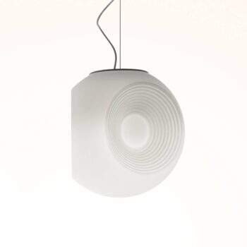 Fabbian Eyes – biela sklenená závesná lampa