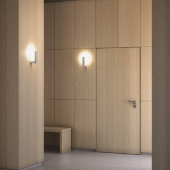 Fabbian LED nástenné svietidlo Lancetta, biele, kov, 3 000 K