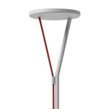 Fabbian LED stojacia lampa Rio, biela, stmievateľná, 3 000 K, kov