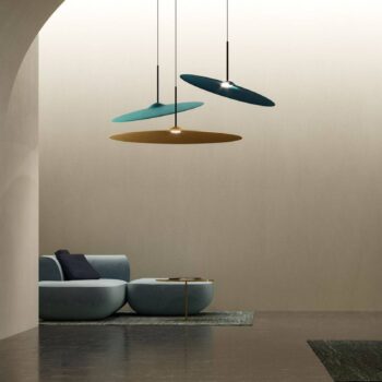 Fabbian LED závesné svietidlo Acustica, modro-zelené, 3000K, DALI