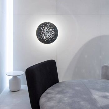 Fabbian Lens nástenné LED svetlo Ø 60 cm čiernené